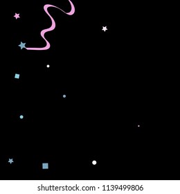 Colorful star ribbon confetti. Fallen glitter vector background. Colorful geometric stars and ribbons explosion for invitation card. New year and christmas celebration template. Soft colors design.