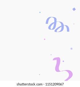 Colorful star ribbon confetti. Fallen glitter vector background. Holographic stars and ribbons explosion for invitation card. New year, christmas, anniversary celebration template. Fun design.