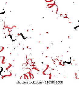 Colorful star ribbon confetti. Fallen glitter vector background. Colorful geometric stars and ribbons explosion for invitation card. New year, christmas, wedding, anniversary celebration template. 