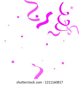 Colorful star ribbon confetti. Fallen glitter background. Geometric stars and ribbons explosion for invitation card. New year, christmas, anniversary celebration template. Abstract design vector.