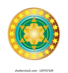 Colorful star round badge, vector format