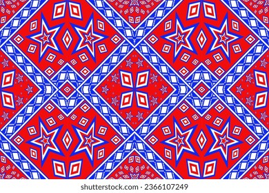 Colorful star seamless geometric pattern with shape design for fabric, wallpaper, fabric, packaging, wrapping or background