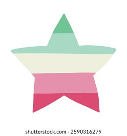 Colorful star shape Abrosexual pride flag Happy pride day LGBTQ community Pride Month Vector hand drawn doodle for posters, stickers, logo, cards