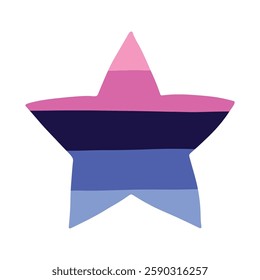 Colorful star shape Omnisexual pride flag Happy pride day LGBTQ community Pride Month Vector hand drawn doodle for posters, stickers, logo, cards