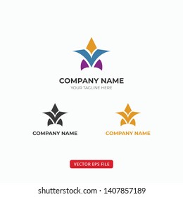 Colorful star shaped logo with multiple color variations