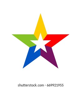 Colorful Star Sign Logo Template Illustration Design. Vector EPS 10.