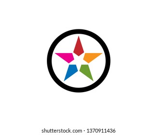 colorful star with small negative space star inside