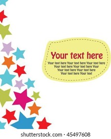 colorful star with text