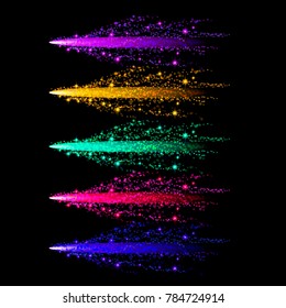 Colorful stardust vector collection. Sparkles stardust  abstract