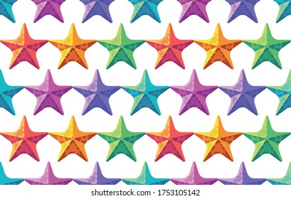 Colorful starfish pattern. Summer background