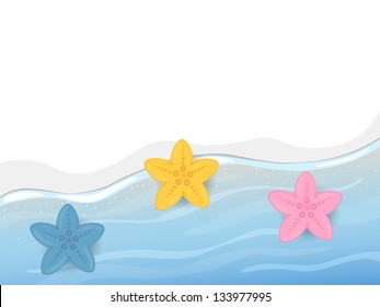 Colorful starfishes - vector
