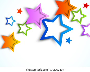 Background Colorful Cut Out Stars Abstract Stock Vector (Royalty Free ...