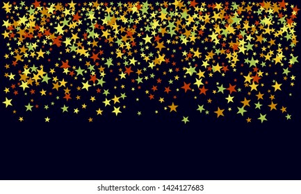 Colorful stars confetti. Christmas, new year celebration, birthday party, carnival or festival glamour design.