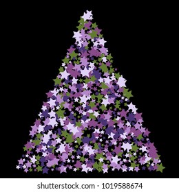 Colorful Stars Confetti, Mystery Sparkling Vector Background. Trendy Glowing Magic Glitter, Lights. Festive Falling Colorful Stars Confetti for Ads, Posters. 
