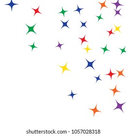 Colorful Stars Confetti, Mystery Sparkling Vector Background. Trendy Glowing Magic Glitter, Lights. Festive Falling Colorful Stars Confetti for Ads, Posters. 
