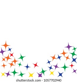 Colorful Stars Confetti, Mystery Sparkling Vector Background. Trendy Glowing Magic Glitter, Lights. Festive Falling Colorful Stars Confetti for Ads, Posters. 
