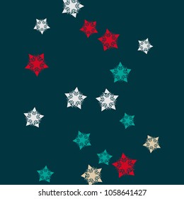 Colorful Stars Confetti, Mystery Sparkling Vector Background. Trendy Glowing Magic Glitter, Lights. Festive Falling Colorful Stars Confetti for Ads, Posters. 
