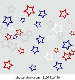 Colorful Stars Confetti, Mystery Sparkling Vector Background. Trendy Glowing Magic Glitter, Lights. Festive Falling Colorful Stars Confetti for Ads, Posters. 
