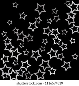 Colorful Stars Confetti, Mystery Sparkling Vector Background. Trendy Glowing Magic Glitter, Lights. Festive Falling Colorful Stars Confetti for Ads, Posters. 
