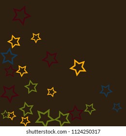 Colorful Stars Confetti, Mystery Sparkling Vector Background. Trendy Glowing Magic Glitter, Lights. Festive Falling Colorful Stars Confetti for Ads, Posters. 
