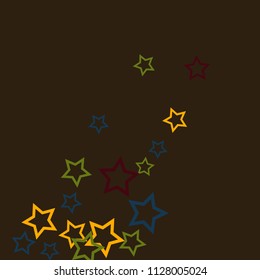 Colorful Stars Confetti, Mystery Sparkling Vector Background. Trendy Glowing Magic Glitter, Lights. Festive Falling Colorful Stars Confetti for Ads, Posters. 
