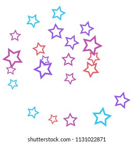 Colorful Stars Confetti, Mystery Sparkling Vector Background. Trendy Glowing Magic Glitter, Lights. Festive Falling Colorful Stars Confetti for Ads, Posters. 
