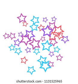 Colorful Stars Confetti, Mystery Sparkling Vector Background. Trendy Glowing Magic Glitter, Lights. Festive Falling Colorful Stars Confetti for Ads, Posters. 
