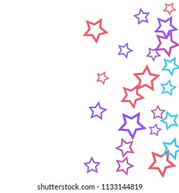 Colorful Stars Confetti, Mystery Sparkling Vector Background. Trendy Glowing Magic Glitter, Lights. Festive Falling Colorful Stars Confetti for Ads, Posters. 
