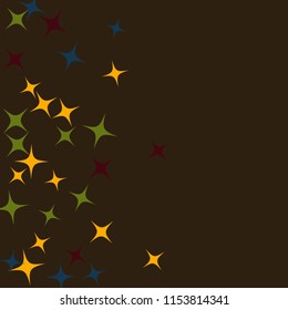 Colorful Stars Confetti, Mystery Sparkling Vector Background. Trendy Glowing Magic Glitter, Lights. Festive Falling Colorful Stars Confetti for Ads, Posters. 