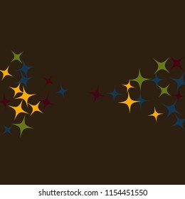 Colorful Stars Confetti, Mystery Sparkling Vector Background. Trendy Glowing Magic Glitter, Lights. Festive Falling Colorful Stars Confetti for Ads, Posters. 
