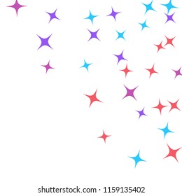 Colorful Stars Confetti, Mystery Sparkling Vector Background. Trendy Glowing Magic Glitter, Lights. Festive Falling Colorful Stars Confetti for Ads, Posters. 