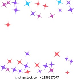 Colorful Stars Confetti, Mystery Sparkling Vector Background. Trendy Glowing Magic Glitter, Lights. Festive Falling Colorful Stars Confetti for Ads, Posters. 