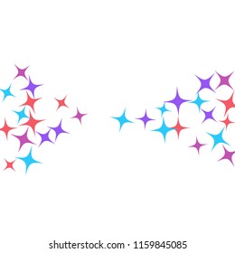 Colorful Stars Confetti, Mystery Sparkling Vector Background. Trendy Glowing Magic Glitter, Lights. Festive Falling Colorful Stars Confetti for Ads, Posters. 