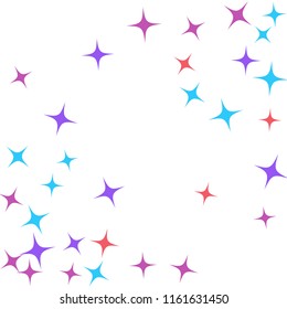 Colorful Stars Confetti, Mystery Sparkling Vector Background. Trendy Glowing Magic Glitter, Lights. Festive Falling Colorful Stars Confetti for Ads, Posters. 