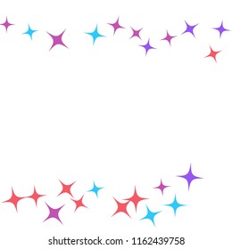 Colorful Stars Confetti, Mystery Sparkling Vector Background. Trendy Glowing Magic Glitter, Lights. Festive Falling Colorful Stars Confetti for Ads, Posters. 
