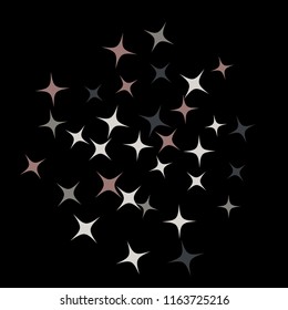Colorful Stars Confetti, Mystery Sparkling Vector Background. Trendy Glowing Magic Glitter, Lights. Festive Falling Colorful Stars Confetti for Ads, Posters. 