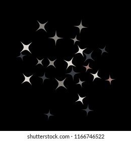 Colorful Stars Confetti, Mystery Sparkling Vector Background. Trendy Glowing Magic Glitter, Lights. Festive Falling Colorful Stars Confetti for Ads, Posters. 