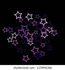 Colorful Stars Confetti, Mystery Sparkling Vector Background. Trendy Glowing Magic Glitter, Lights. Festive Falling Colorful Stars Confetti for Ads, Posters. 
