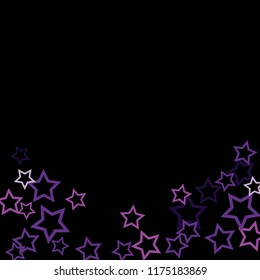 Colorful Stars Confetti, Mystery Sparkling Vector Background. Trendy Glowing Magic Glitter, Lights. Festive Falling Colorful Stars Confetti for Ads, Posters. 
