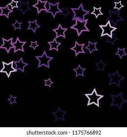 Colorful Stars Confetti, Mystery Sparkling Vector Background. Trendy Glowing Magic Glitter, Lights. Festive Falling Colorful Stars Confetti for Ads, Posters. 
