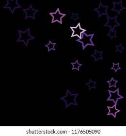 Colorful Stars Confetti, Mystery Sparkling Vector Background. Trendy Glowing Magic Glitter, Lights. Festive Falling Colorful Stars Confetti for Ads, Posters. 
