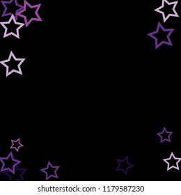 Colorful Stars Confetti, Mystery Sparkling Vector Background. Trendy Glowing Magic Glitter, Lights. Festive Falling Colorful Stars Confetti for Ads, Posters. 
