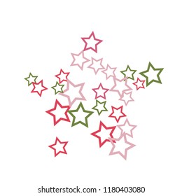 Colorful Stars Confetti, Mystery Sparkling Vector Background. Trendy Glowing Magic Glitter, Lights. Festive Falling Colorful Stars Confetti for Ads, Posters. 
