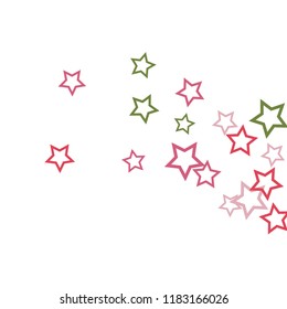 Colorful Stars Confetti, Mystery Sparkling Vector Background. Trendy Glowing Magic Glitter, Lights. Festive Falling Colorful Stars Confetti for Ads, Posters. 
