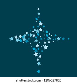 Colorful Stars Confetti, Mystery Sparkling Vector Background. Trendy Glowing Magic Glitter, Lights. Festive Falling Colorful Stars Confetti for Ads, Posters. 
