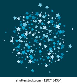 Colorful Stars Confetti, Mystery Sparkling Vector Background. Trendy Glowing Magic Glitter, Lights. Festive Falling Colorful Stars Confetti for Ads, Posters. 
