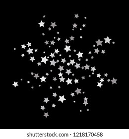 Colorful Stars Confetti, Mystery Sparkling Vector Background. Trendy Glowing Magic Glitter, Lights. Festive Falling Colorful Stars Confetti for Ads, Posters. 
