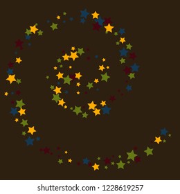 Colorful Stars Confetti, Mystery Sparkling Vector Background. Trendy Glowing Magic Glitter, Lights. Festive Falling Colorful Stars Confetti for Ads, Posters. 
