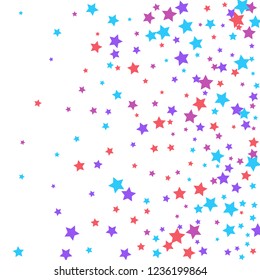 Colorful Stars Confetti, Mystery Sparkling Vector Background. Trendy Glowing Magic Glitter, Lights. Festive Falling Colorful Stars Confetti for Ads, Posters. 