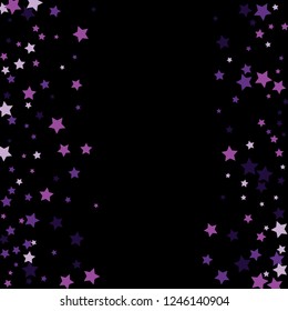 Colorful Stars Confetti, Mystery Sparkling Vector Background. Trendy Glowing Magic Glitter, Lights. Festive Falling Colorful Stars Confetti for Ads, Posters. 